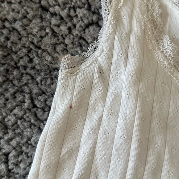 brandy melville white pointelle tank - Picture 3 of 3